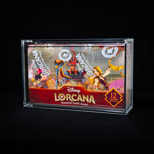 lorcana booster box protector Platinum Protectors Acrylic Display Case for Disney Premium Magnetic Top 6mm : Toys & Games INSIDE DIMENSIONS Acrylic Magnetic Disney Lorcana Booster